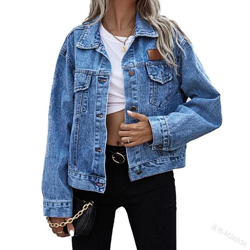 Regular fit Autumn Punk Style Women’s Loose Denim Jacket - Casual Jean Outerwear - JVMCL