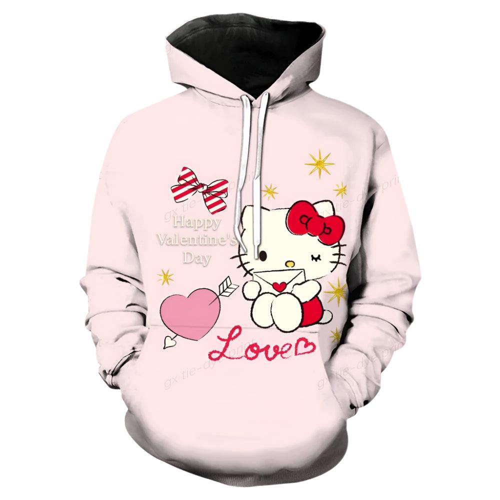 Cozy & Stylish Streetwear Hello Kitty 3D Printed Hooded Sweatshirt - JVMCL