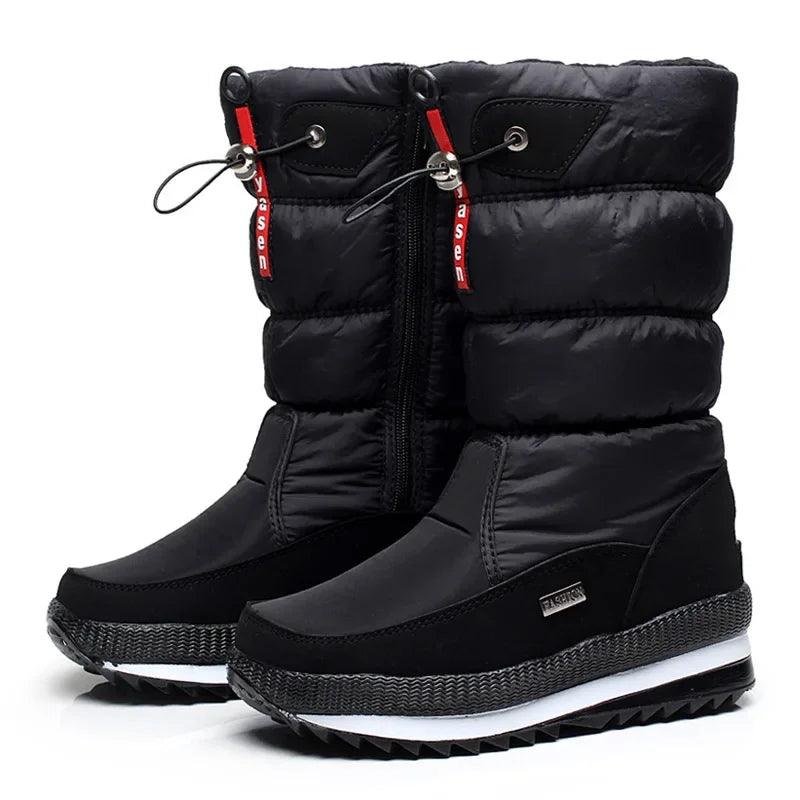 Fashion Platform Winter Thick Plush Waterproof Non-slip Boots Women Winter Shoes - JVMCL