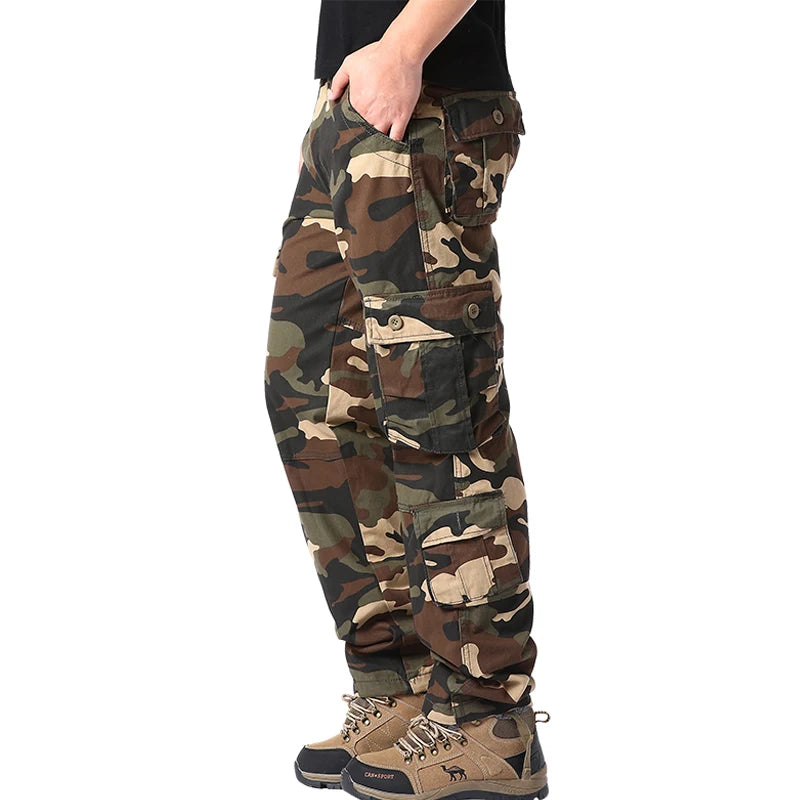 Men’s Tactical Camouflage Overalls – High-Quality Cotton Multi-Pocket Work Pants