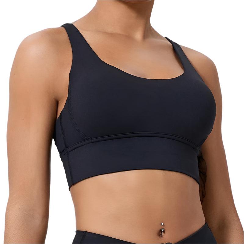 Women's Push-Up Cross-Back Sports Bra – Shockproof & Breathable Workout Crop Top - JVMCL