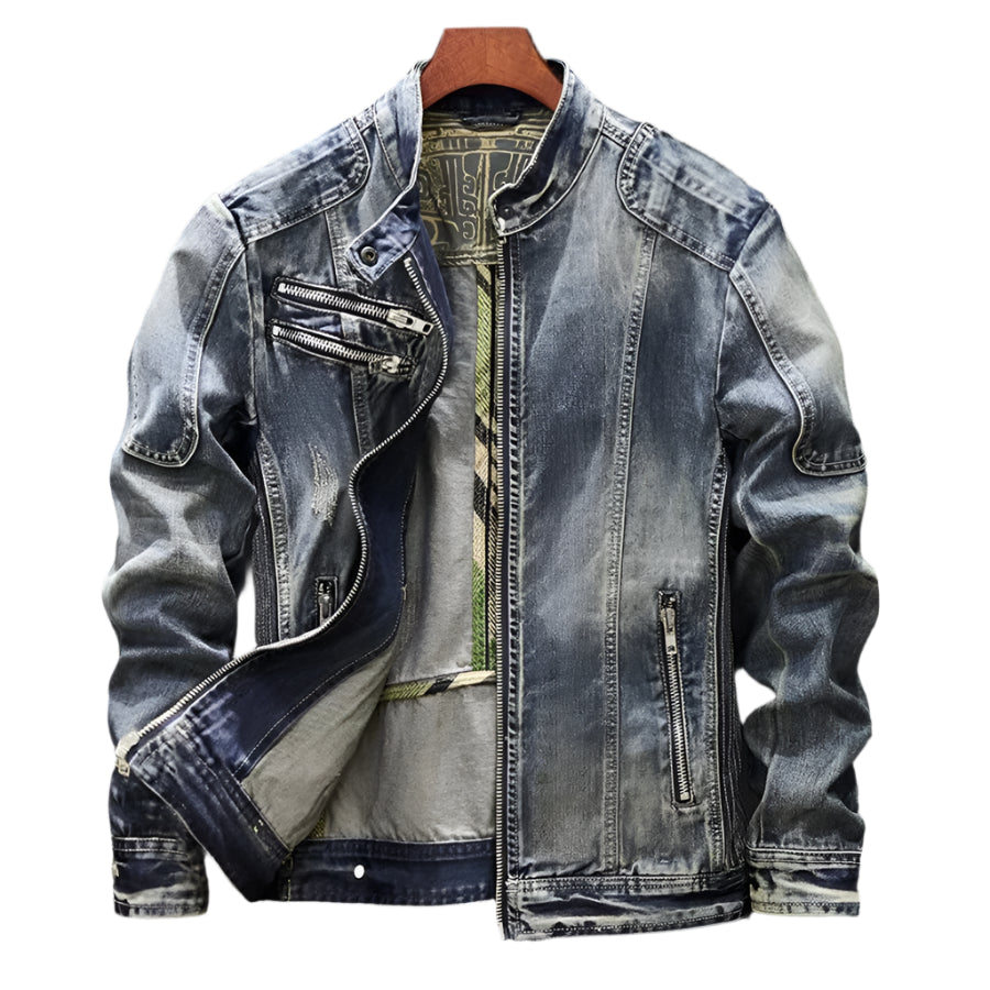 Luxurious Trendy Y2K Cowboy Bold Vintage Men’s Zip Denim Jacket Coat