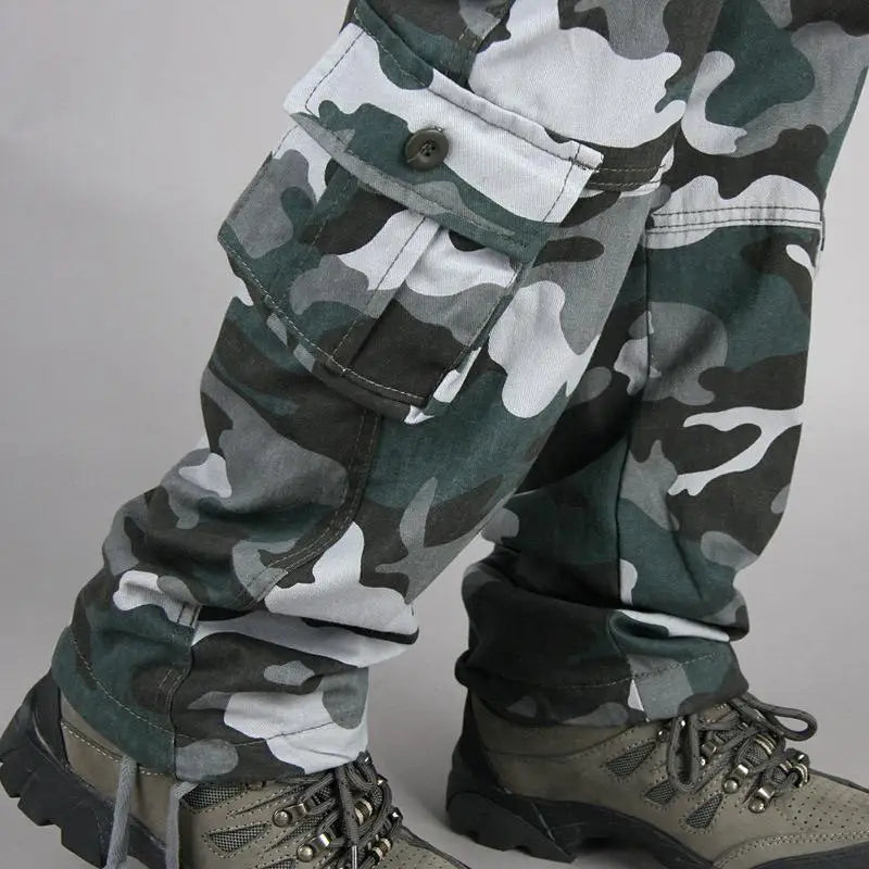 Men’s Tactical Camouflage Overalls – High-Quality Cotton Multi-Pocket Work Pants