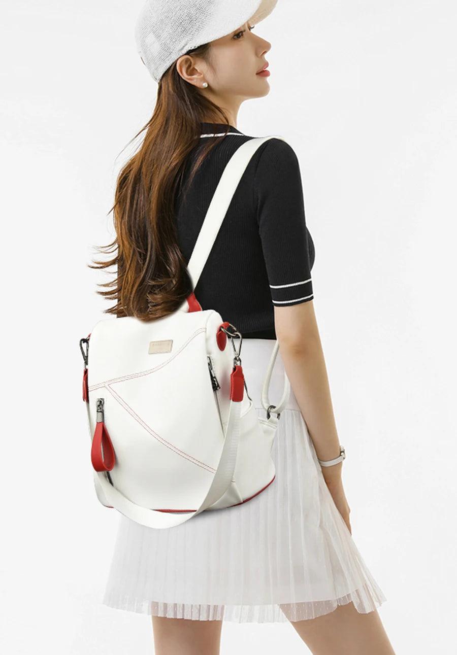 Chic Soft Leather Backpack – Stylish & Functional Travel Companion - JVMCL