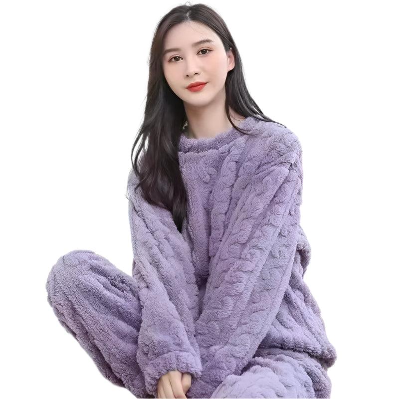 Women's Thick Fleece Pajama Set –Cozy & Sweet Loungewear - JVMCL