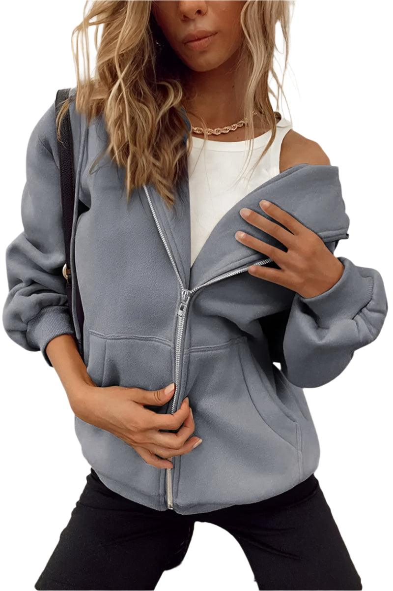 Cute Oversized Hoodie for Women and Teenage Girls – Casual Autumn Zipper Jacket - JVMCL