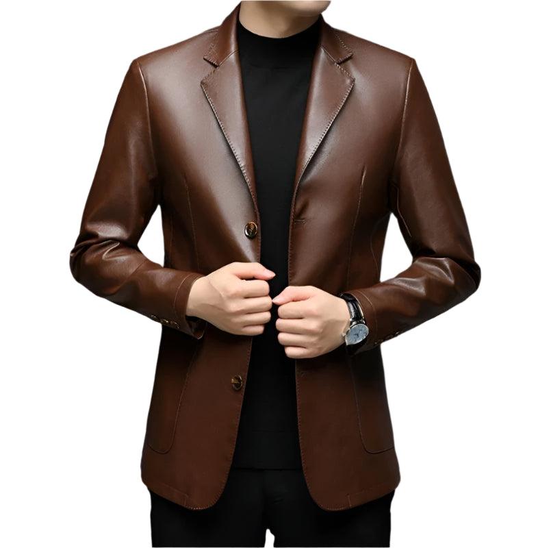 Leather Jacket for Men - Autumn Winter Casual Soft Motorcycle Outerwear (M-3XL) - JVMCL