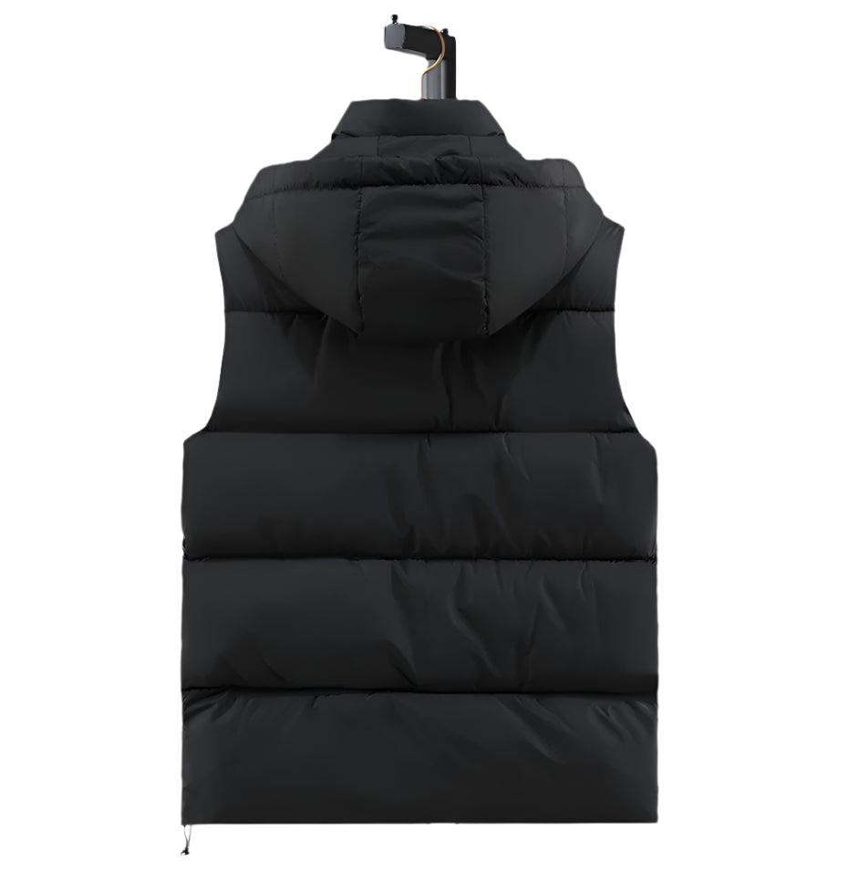 Men Winter Padded Hooded Loose Casual Thicken Warm Waistcoat Vests Jacket - JVMCL