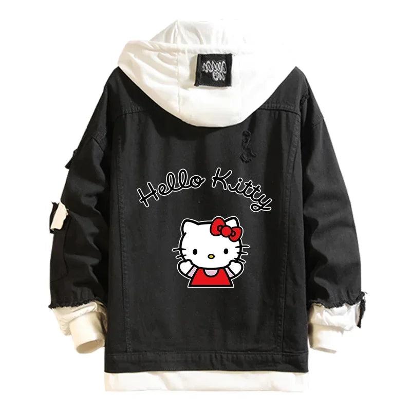 A Hello Kitty High-Quality Anime collectible Denim Bomber Jacket - JVMCL