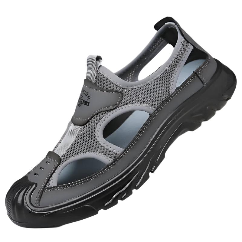 Men's Breathable Mesh Outdoor Sandals – Anti-Skid Hollow Beach Flats - JVMCL