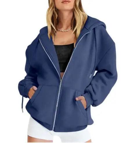 Cute Oversized Hoodie for Women and Teenage Girls – Casual Autumn Zipper Jacket - JVMCL