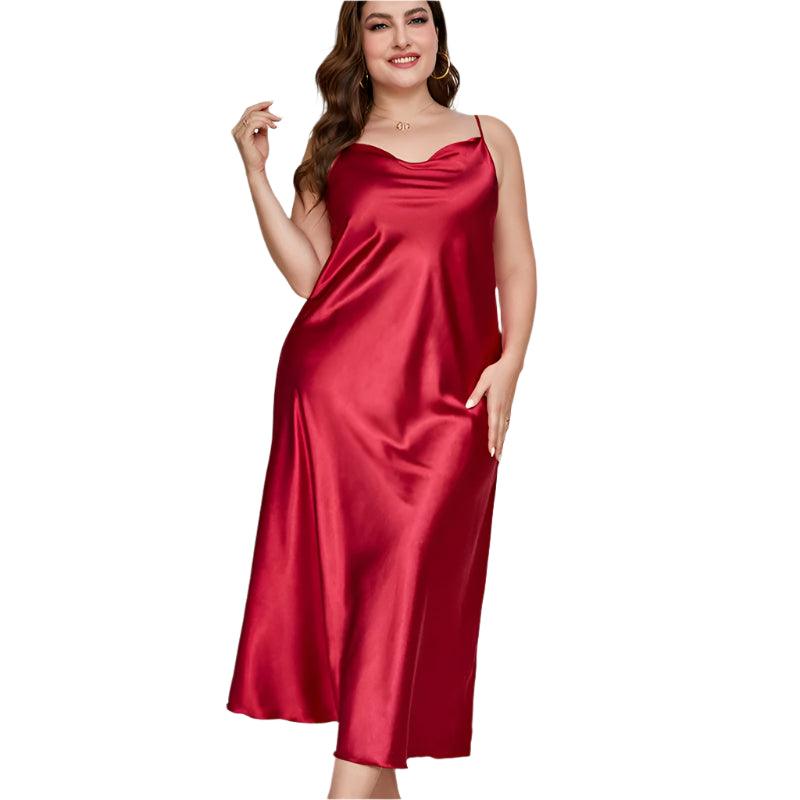 Plus Size Satin Nightgown – Sexy & Elegant Lace Chemise for Women (XL-5XL) - JVMCL