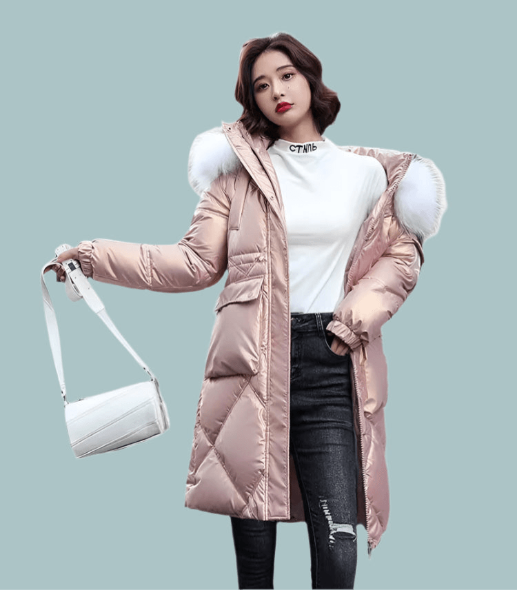 Warm and Stylish All Winter Long Women’s Hooded Fur Collar Parka Jacket - JVMCL