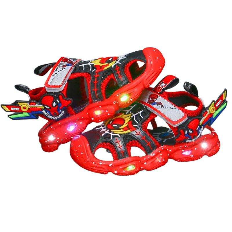 Disney LED Sport Sandals - Spiderman Summer Beach Shoes for Boys - JVMCL