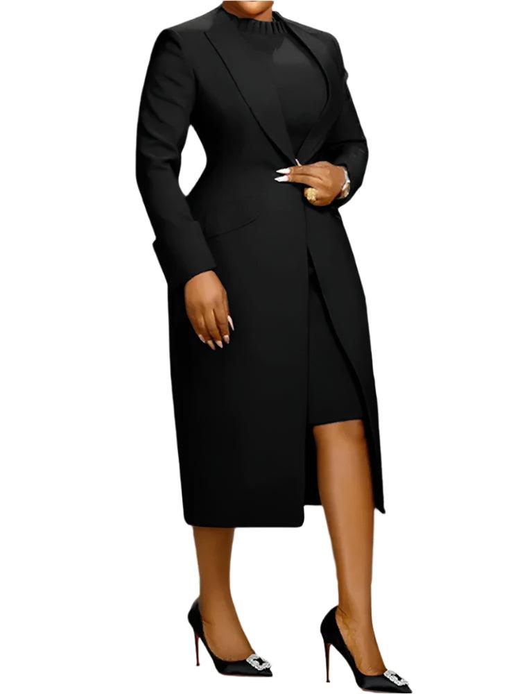 Elegant Office Lady 2-Piece Blazer & Dress Set – Business African Streetwear - JVMCL