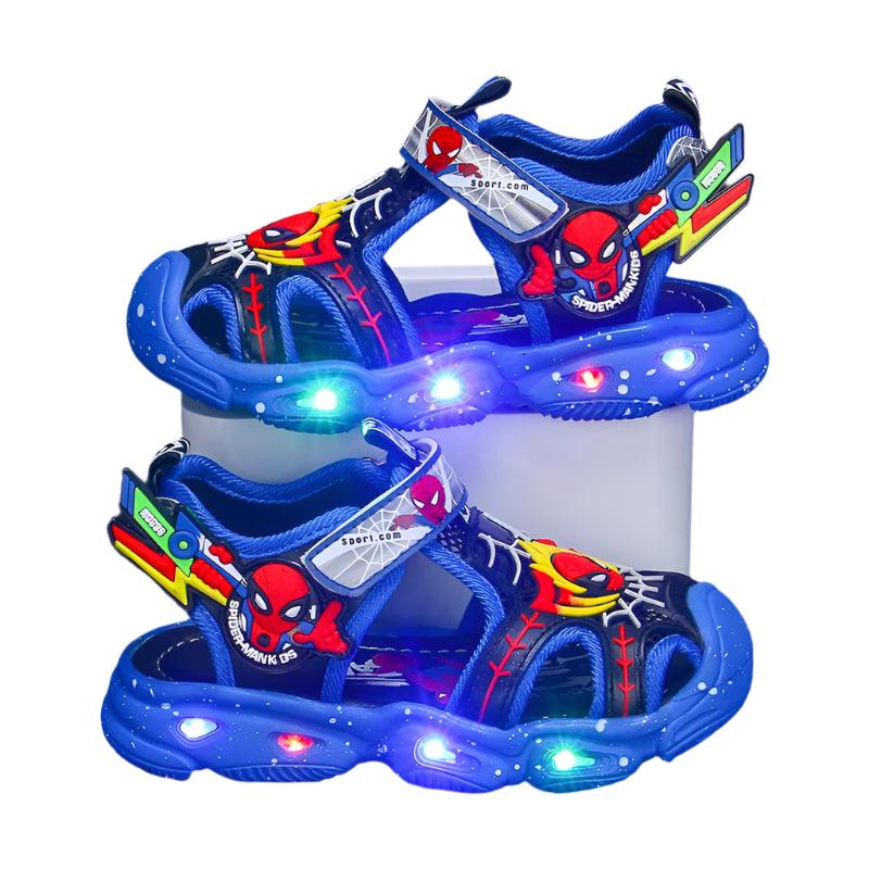 LED Sport Sandals Spiderman Sandals for Boys Casual Soft Sole Kids Shoes - JVMCL