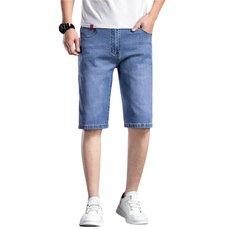 Comfortable and Stylistic Elastic Ultra-thin Straight Denim Shorts - JVMCL