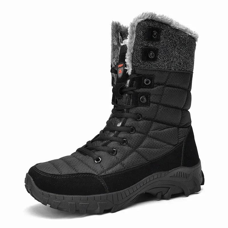 Super Warm Men Hiking Waterproof Leather Winter Snow Boots Sneakers - JVMCL