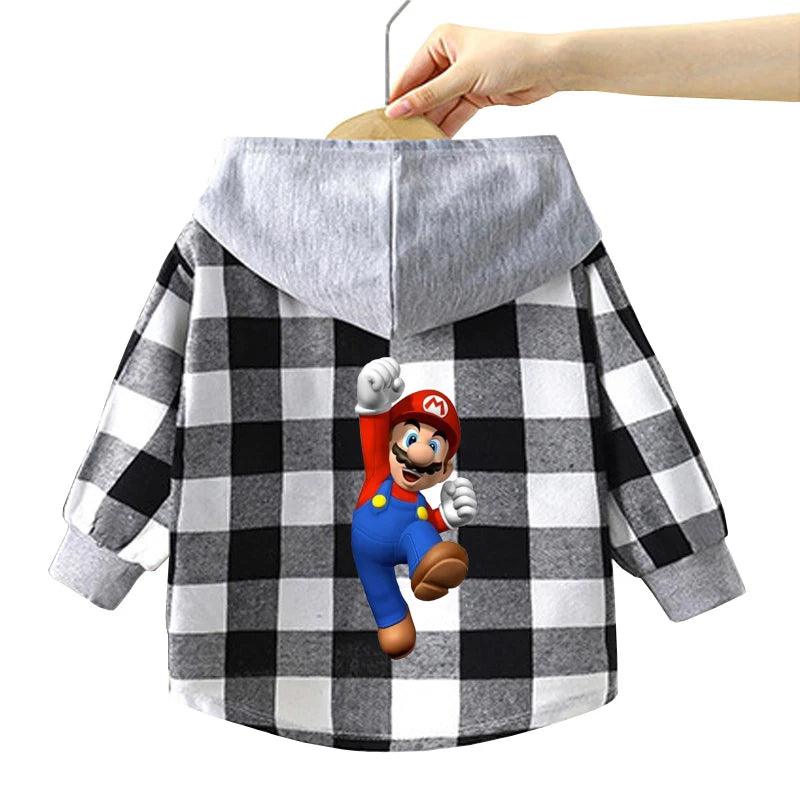 Kitty-Inspired Cute & Casual Hello Hooded Plaid Kids Shirt Outfit (1-12 Years) - JVMCL