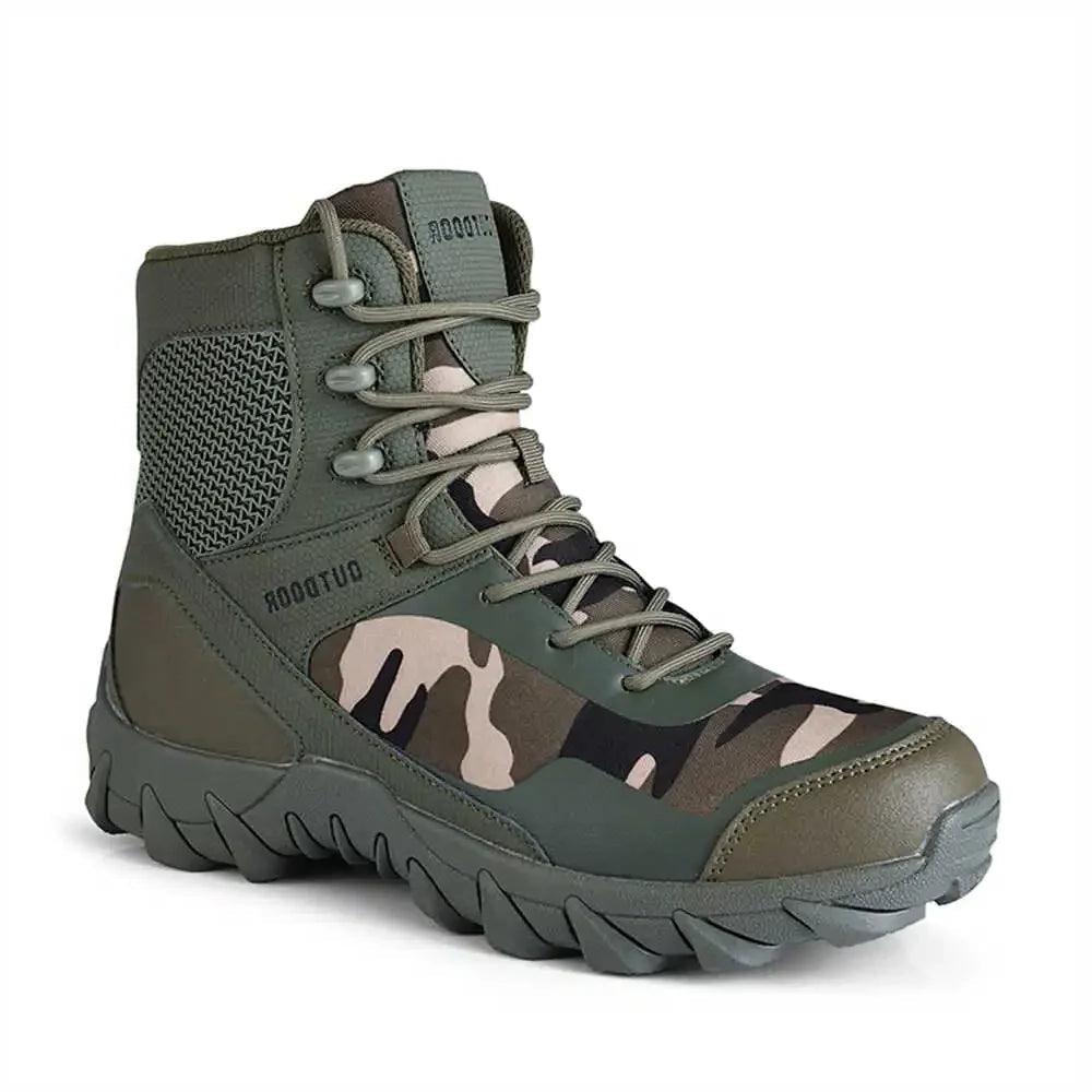 Round Toe Natural Cowhide Men’s Hiking Boots –Trekking Comfort and Durable Shoes - JVMCL