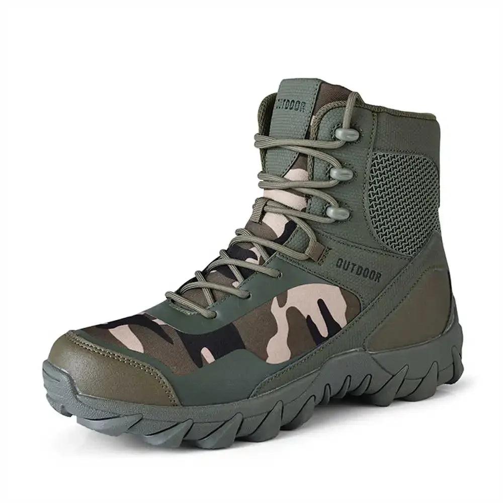 Round Toe Natural Cowhide Men’s Hiking Boots –Trekking Comfort and Durable Shoes - JVMCL