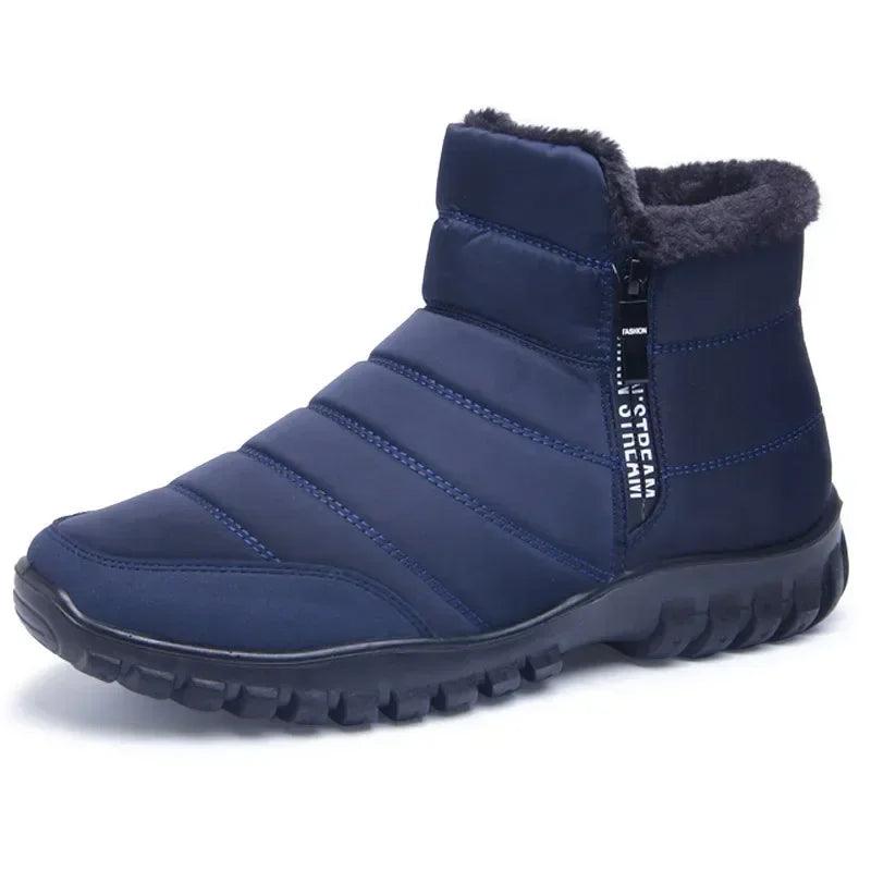 Plush Plus Size Winter Men Ankle Snow Boots Waterproof Non Slip Shoes - JVMCL