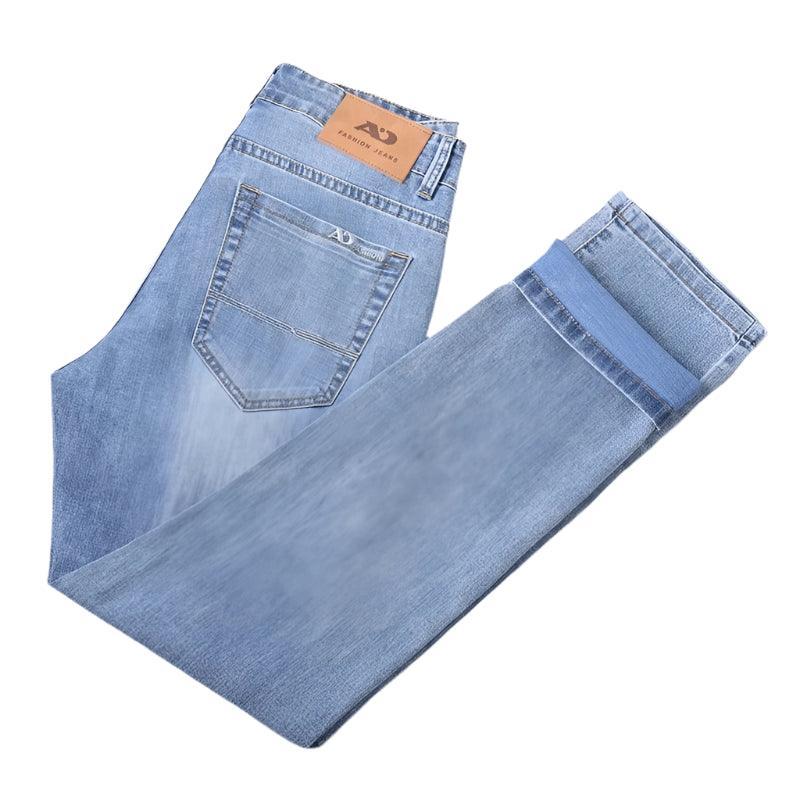 Men's Thin Casual Stretch Fashion Business Casual Straight Classic Denim Pants - JVMCL