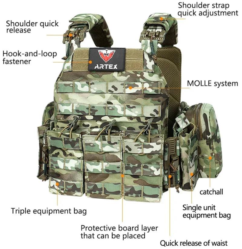 Outdoor 1000D Plate Carrier Quick Release 6094K Tactical Vest - JVMCL