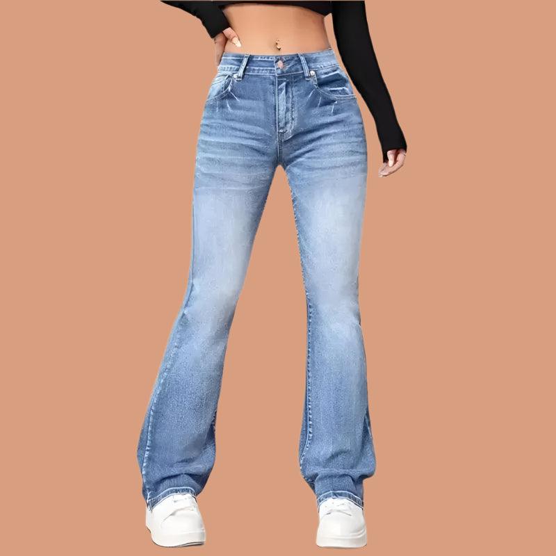 Women’s Casual Vintage Micro Flare Jeans – Trendy Streetwear for All Seasons - JVMCL