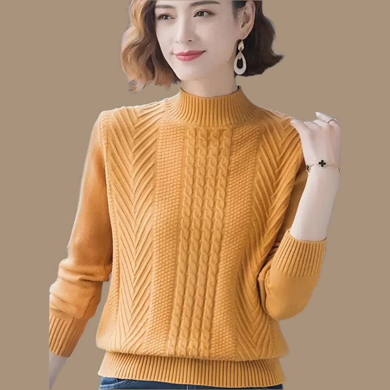 Autumn Winter Half Turtleneck Knitted Slim Long Sleeve Jumper Pullover Sweater - JVMCL