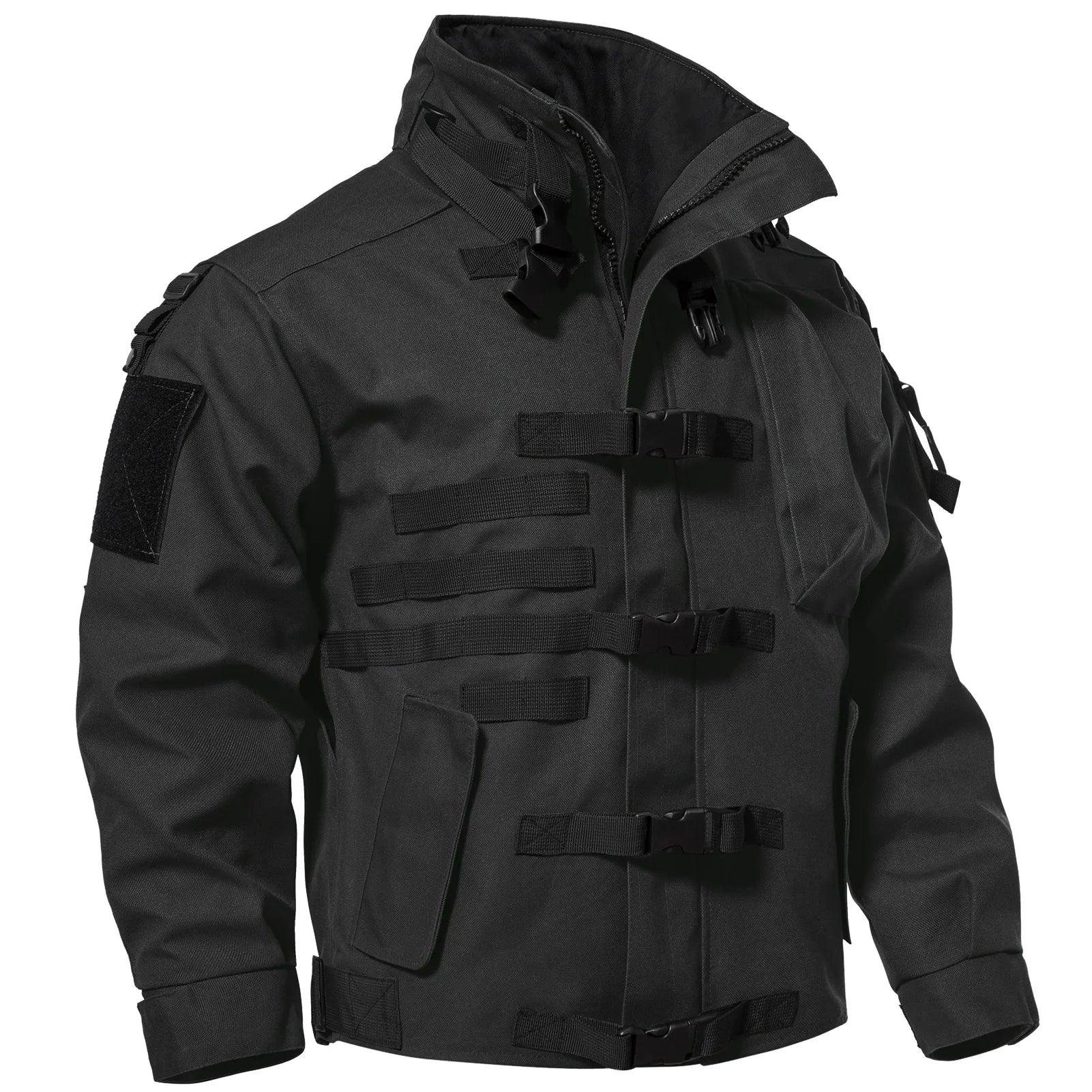 Men's Tactical Cargo Jackets Casual Multi-pocket Wear-resistant Motorcycle Coats - JVMCL