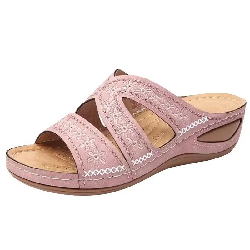 Anti-Slip Orthopedic Premium Women's Wedge Open Toe Sandals - Platform Slippers - JVMCL