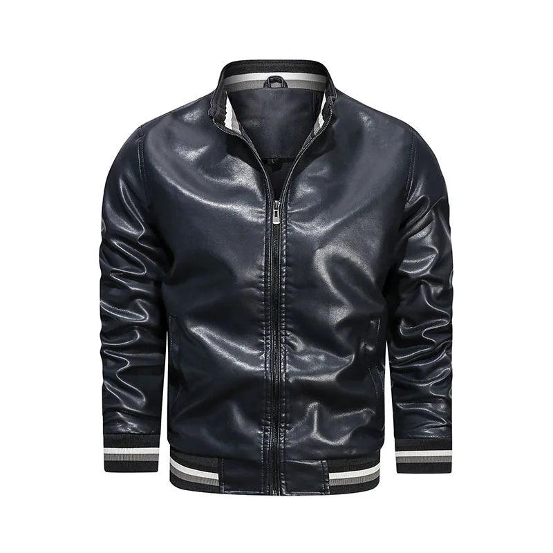 Autumn and Winter Men’s Casual Leather Business Windproof Sports Coat Jacket - JVMCL