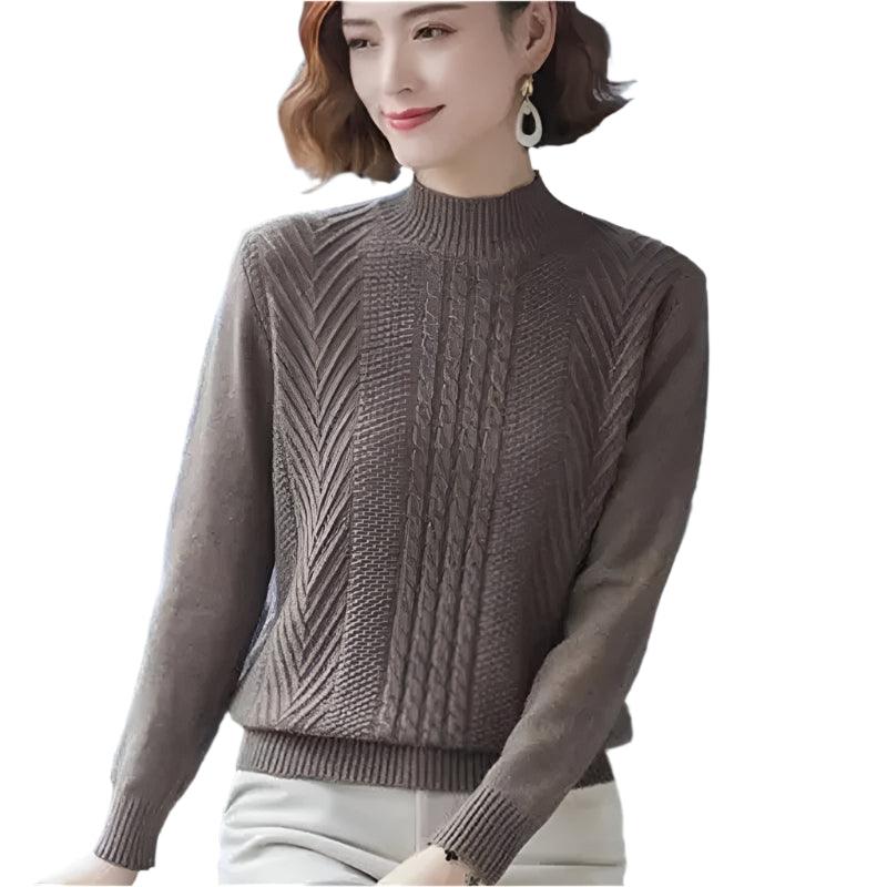 Autumn Winter Half Turtleneck Knitted Slim Long Sleeve Jumper Pullover Sweater - JVMCL