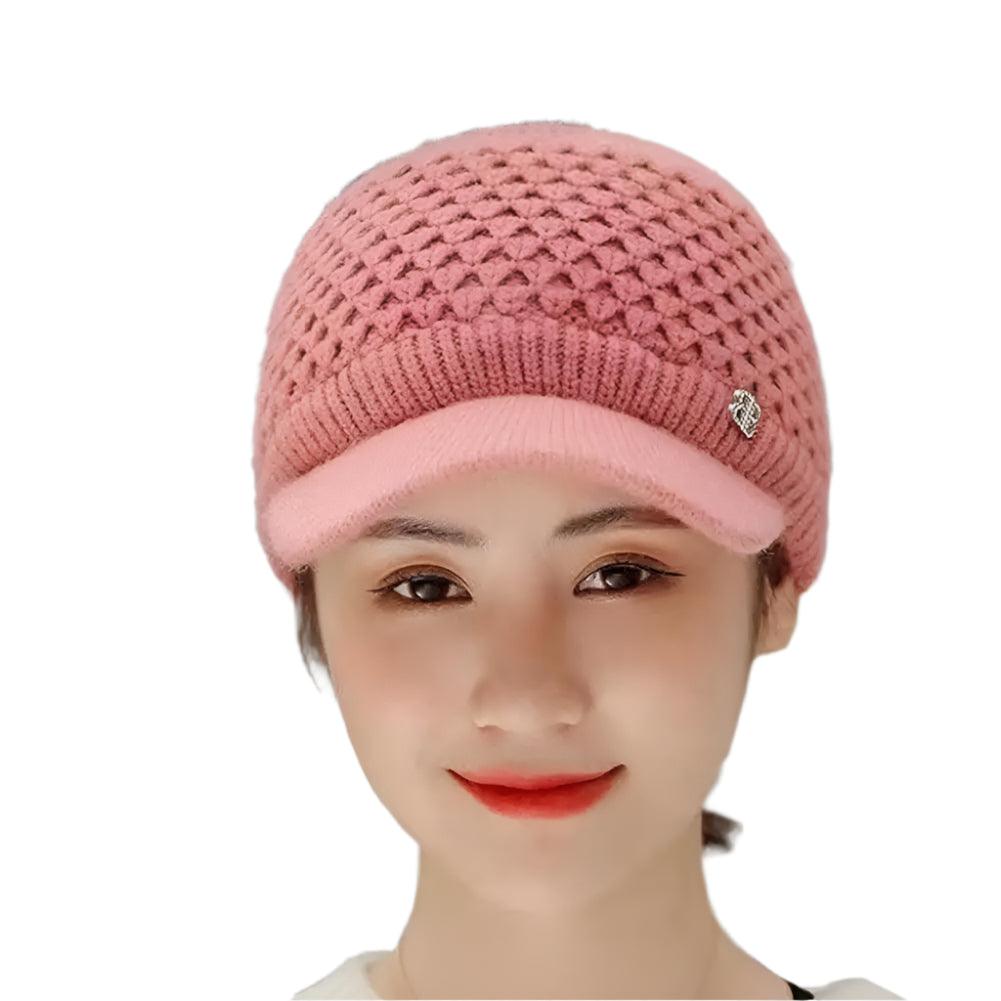 Cozy Fashion Winter Thermal Ladies Knit Cap Solid Color Ladies Hat - JVMCL