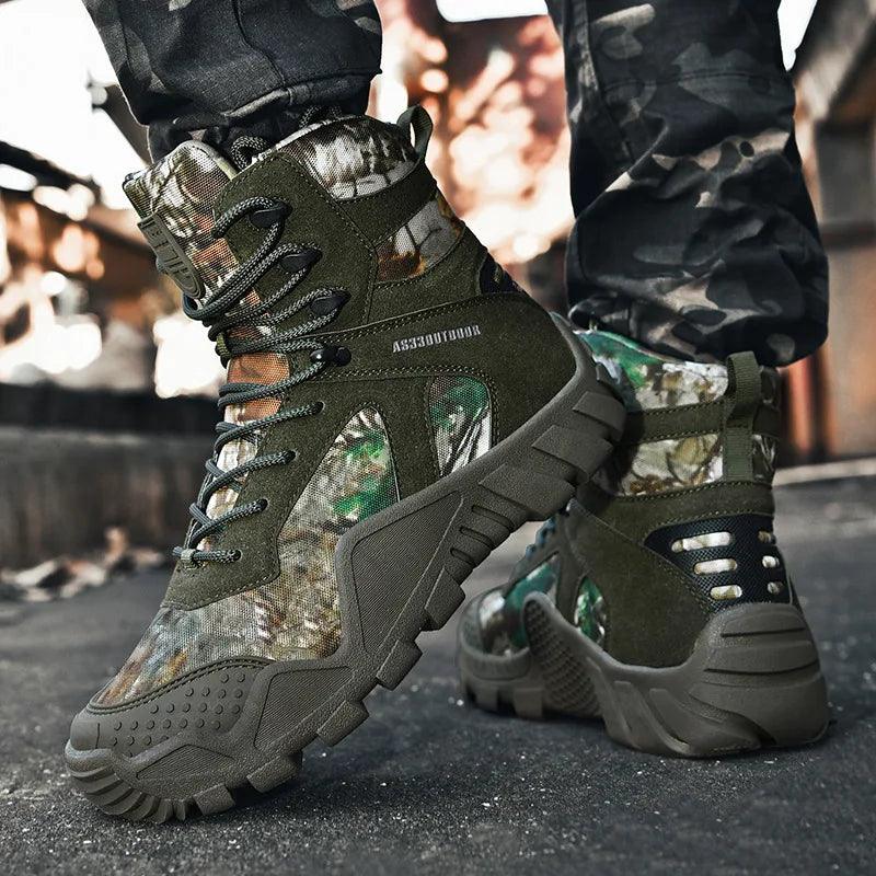 Men's Camouflage Waterproof Hiking Boots – Winter Trekking Sneakers - JVMCL