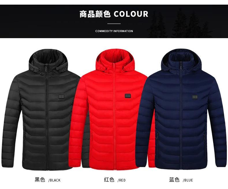 21-Area Heated Waterproof Winter Coat – USB-Powered Warm Vest for Men & Women - JVMCL