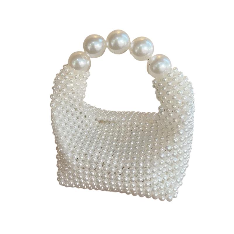 Elegant Women's Beaded Woven Pearl Tote Bag–Evening Parties & Holidays Handbag - JVMCL