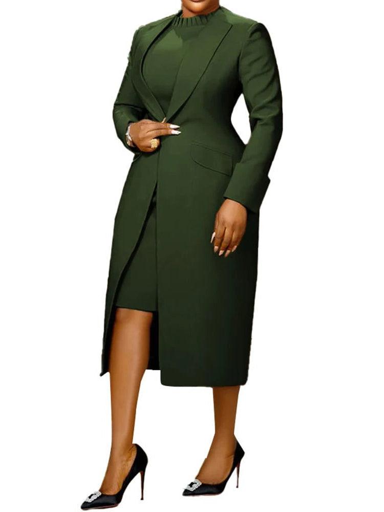 Elegant Office Lady 2-Piece Blazer & Dress Set – Business African Streetwear - JVMCL