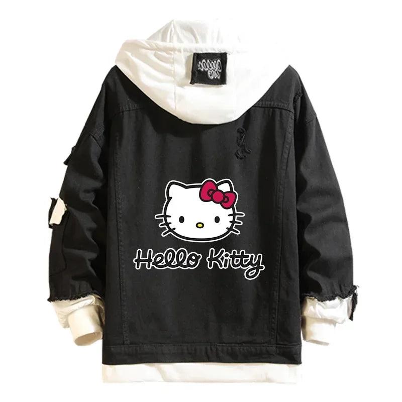 A Hello Kitty High-Quality Anime collectible Denim Bomber Jacket - JVMCL