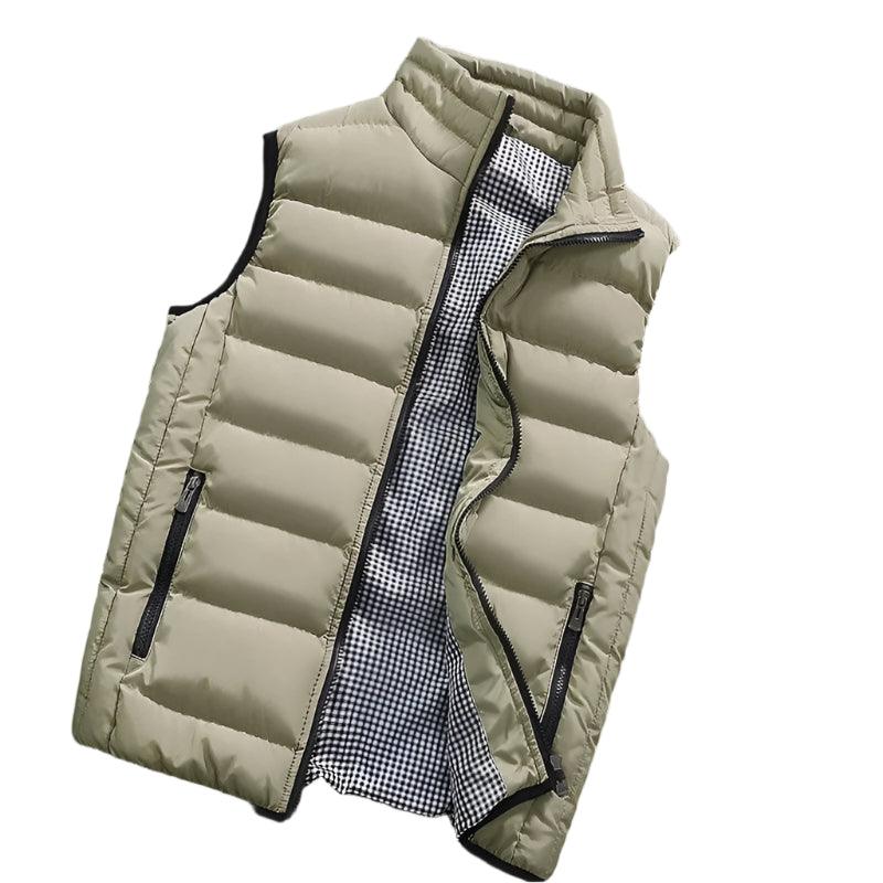 Men Vest Windproof Sleeveless Winter Casual Cotton Warm Thicken Waistcoat Jacket - JVMCL