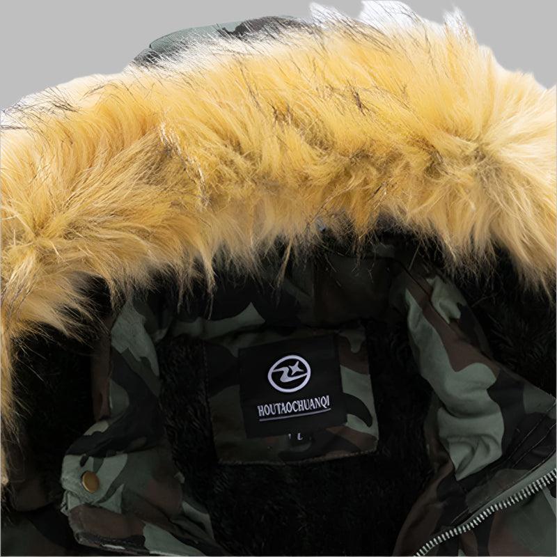 Men's Camouflage Winter Parka - Removable Hood Fleece Thickened Coat - JVMCL