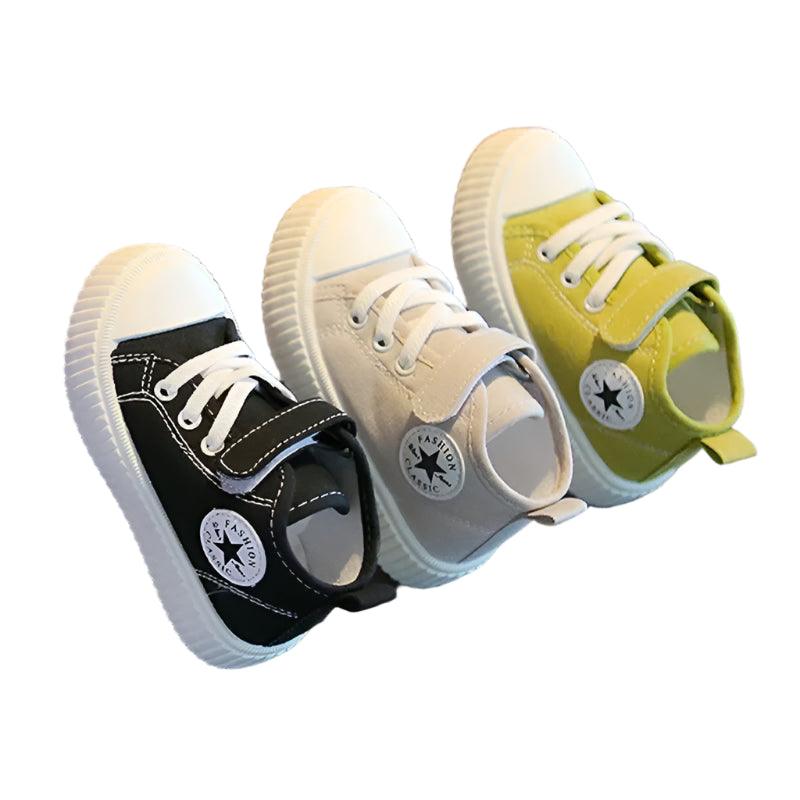 Casual Soft Sole Anti-Slip Colorful High-Top Canvas Sneakers Shoes for Toddlers - JVMCL