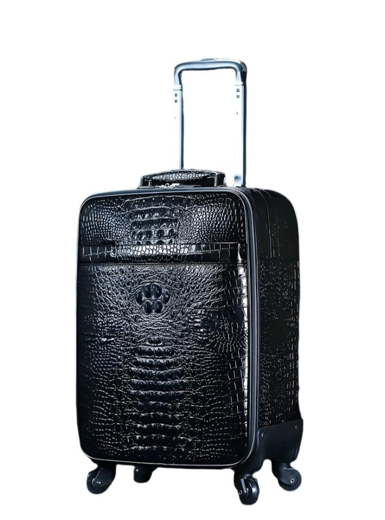 Genuine Leather Crocodile-Pattern Trolley Suitcase & Handbag Boarding Case - JVMCL