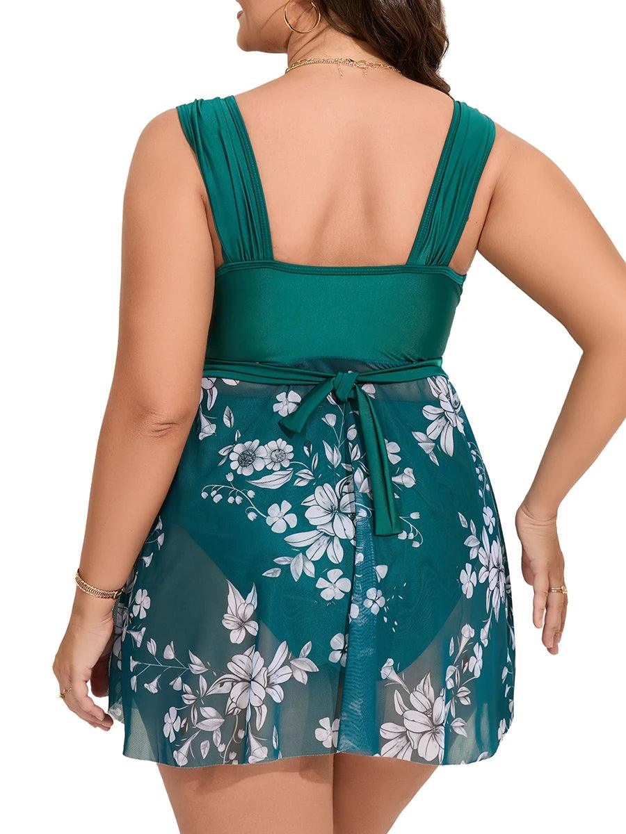 Plus Size Floral Tankini Swimsuit – Stylish & Comfortable Beachwear - JVMCL