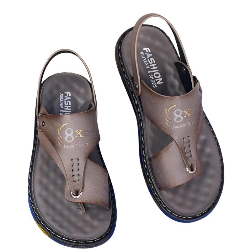 Men's Summer Water Trekking Beach Sandals-Anti-Slip Soft Sole Leather Flip Flops - JVMCL