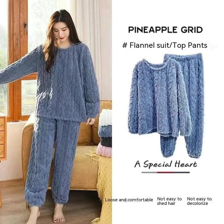 Women's Thick Fleece Pajama Set –Cozy & Sweet Loungewear - JVMCL