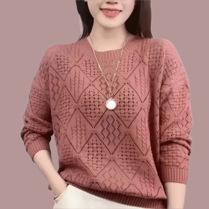 Elegant Knitted Sweater Loose-Fit Daily Work Casual Jumper for Spring Autumn - JVMCL