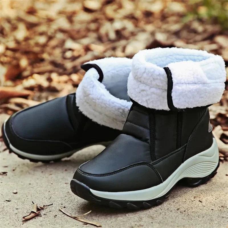 Winter Snow Boots – Women's Warm Outdoor Waterproof Cotton Plush Lining Boots - JVMCL