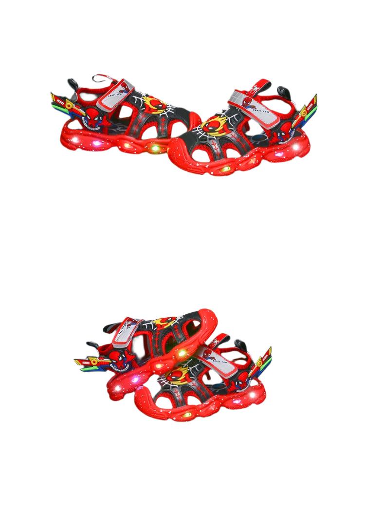 Disney LED Sport Sandals - Spiderman Summer Beach Shoes for Boys - JVMCL